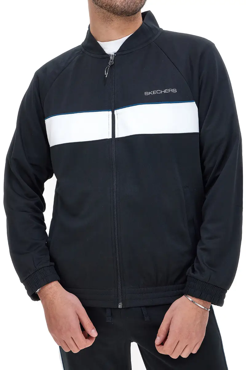 Felpa Nera Senza Cappuccio Skechers Premier Track Jacket