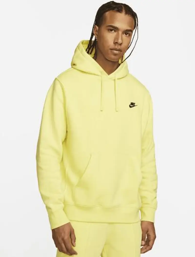 Felpa nike uomo club hoodie - giallo |  Nike