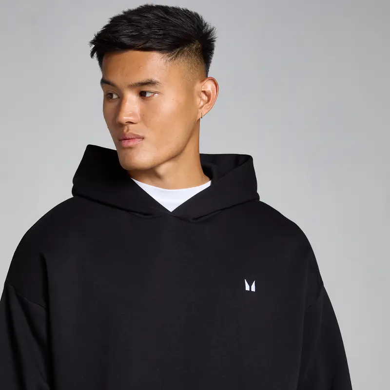 Felpa oversize con cappuccio MP Rest Day da uomo - Nero slavato - XS miniatura 3