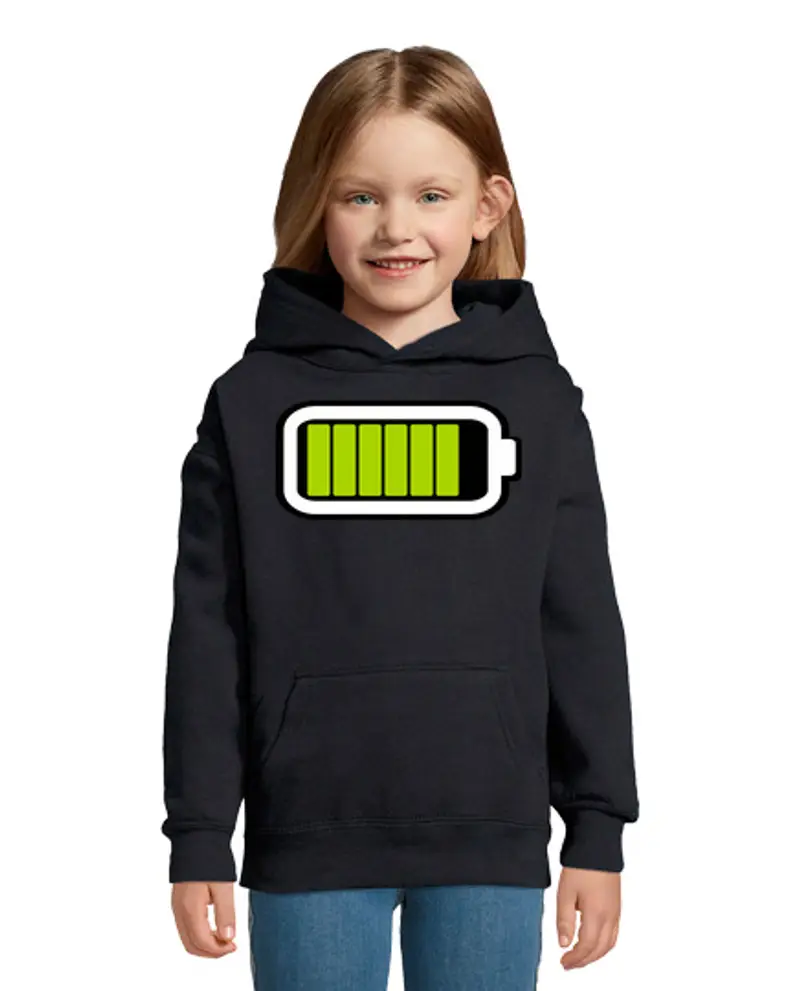 Felpa per bambini con cappuccio all39inizio di energia e bat eria