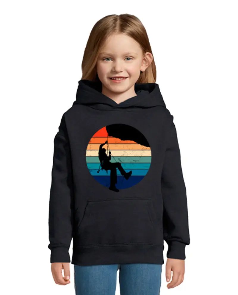 Felpa per bambini con cappuccio arrampicata su roccia vintage in disces