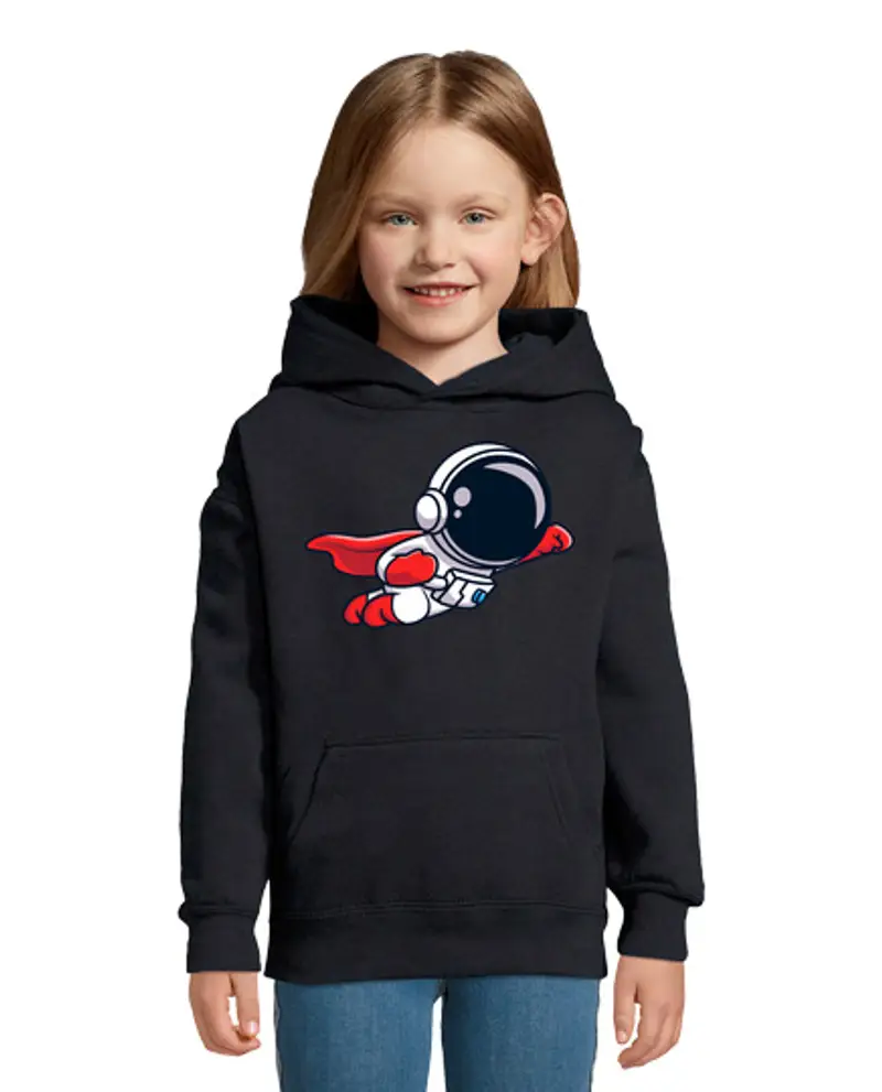 Felpa per bambini con cappuccio astronauta super eroe