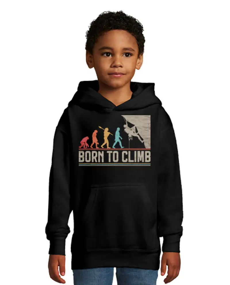 Felpa per bambini con cappuccio Born to Climb Arrampicata Climbing