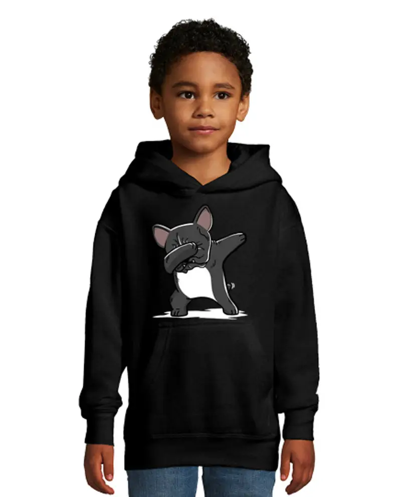 Felpa per bambini con cappuccio cane bull dog francesee DAB
