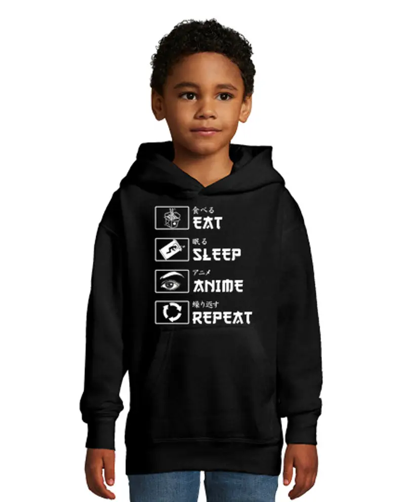 Felpa per bambini con cappuccio eat s lee p anime rep eat