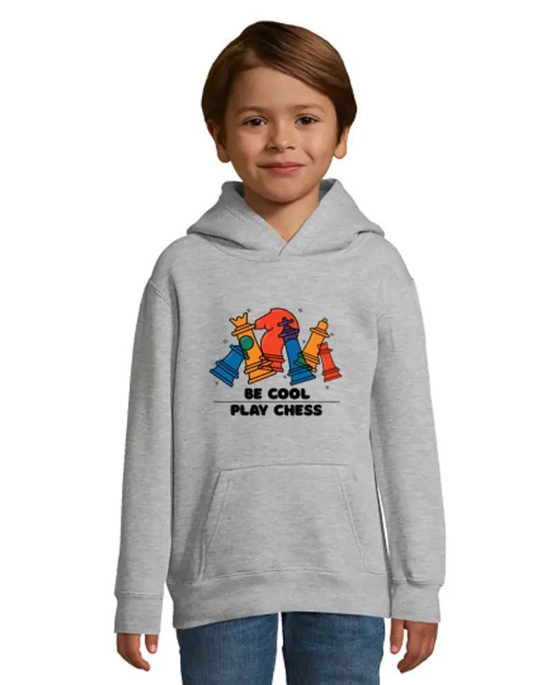 Felpa per bambini con cappuccio essere cool giocare a scacchi