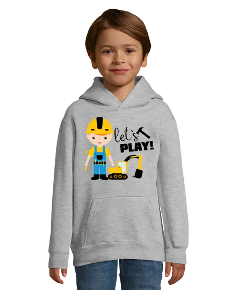 Felpa per bambini con cappuccio giochiamo, felpa bambino