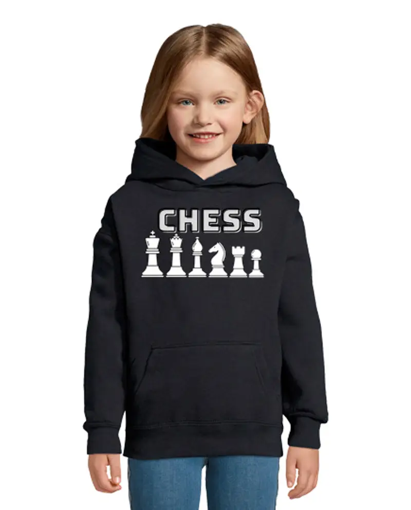 Felpa per bambini con cappuccio gioco di scacchi di stat rat - scacchi