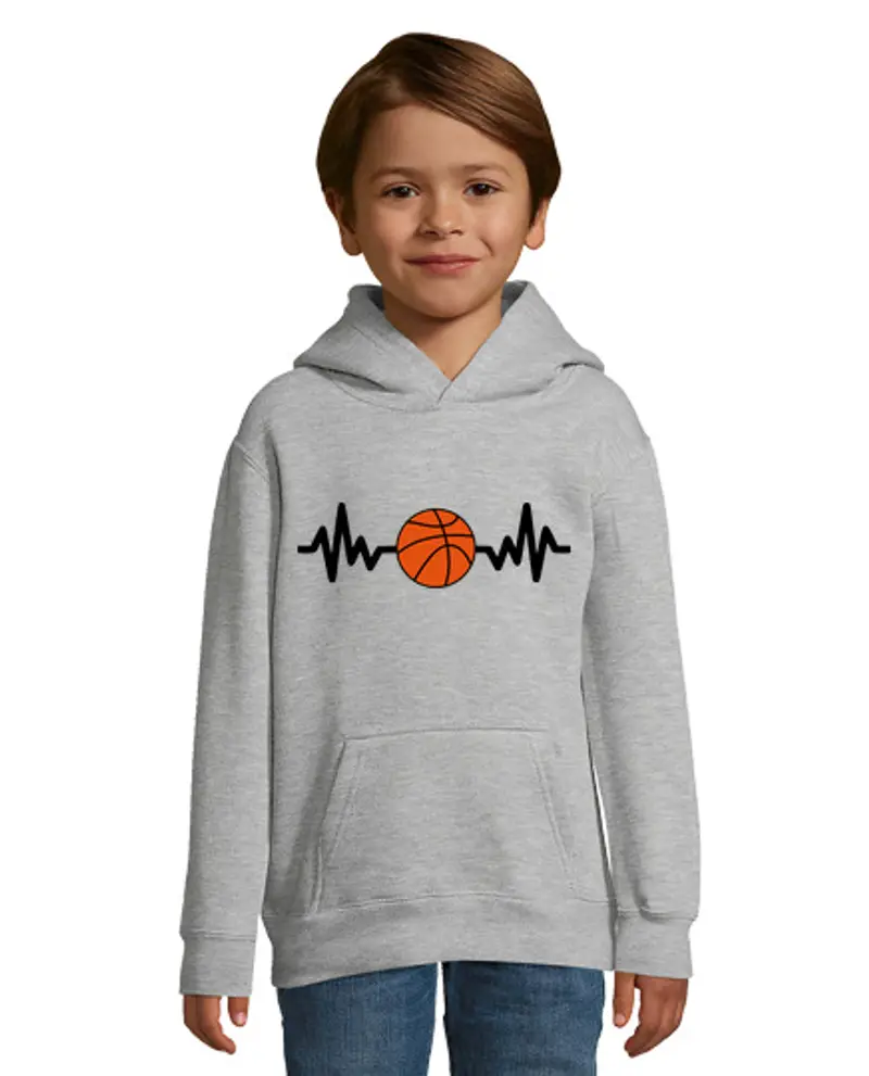Felpa per bambini con cappuccio il basket è life basket basket