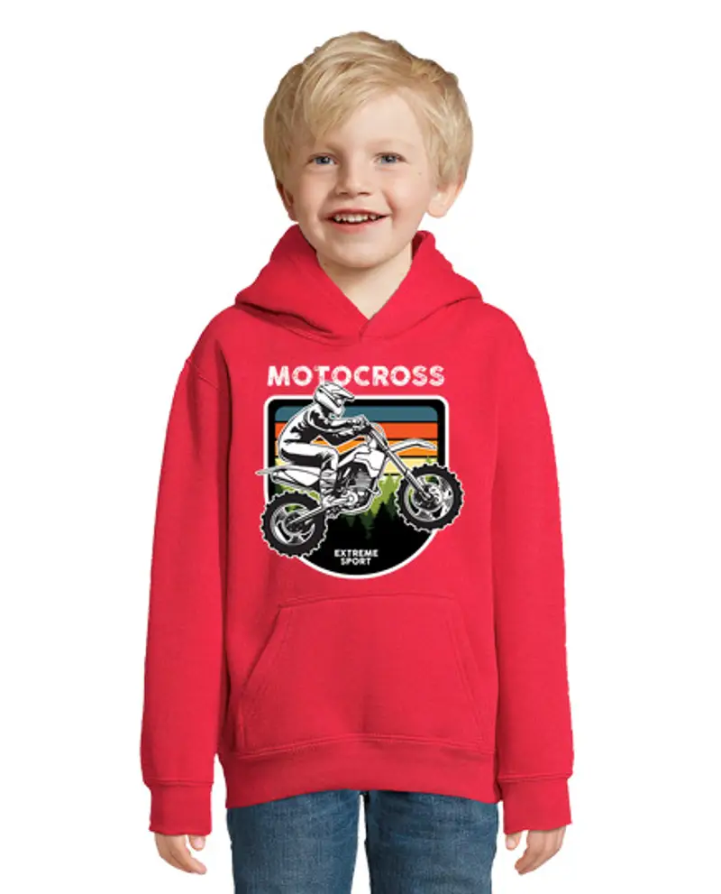 Felpa per bambini con cappuccio moto cross extreme s per t