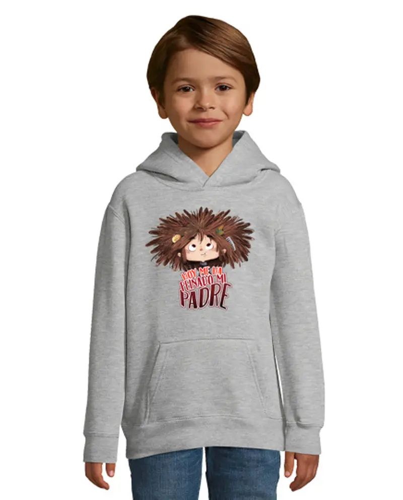 Felpa per bambini con cappuccio Oggi mio padre mi ha pettinato