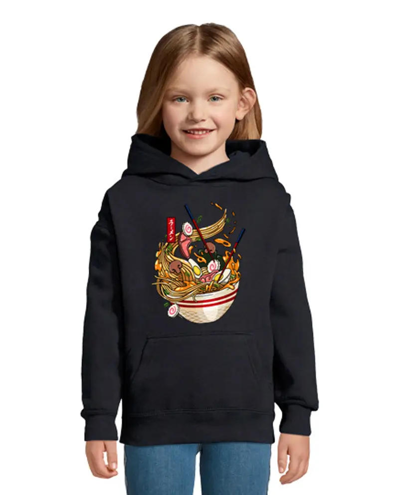 Felpa per bambini con cappuccio ottimo ramen - spaghetti giapponesi