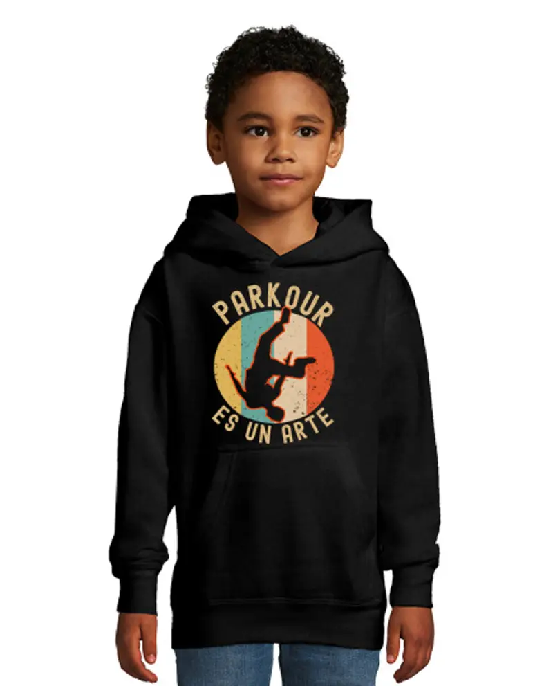 Felpa per bambini con cappuccio park our es un arte deporte colores fre