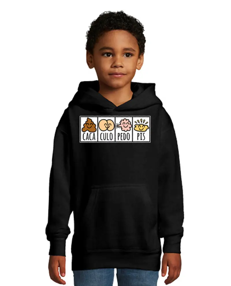 Felpa per bambini con cappuccio pedo pedo fart (sfondo scuro)