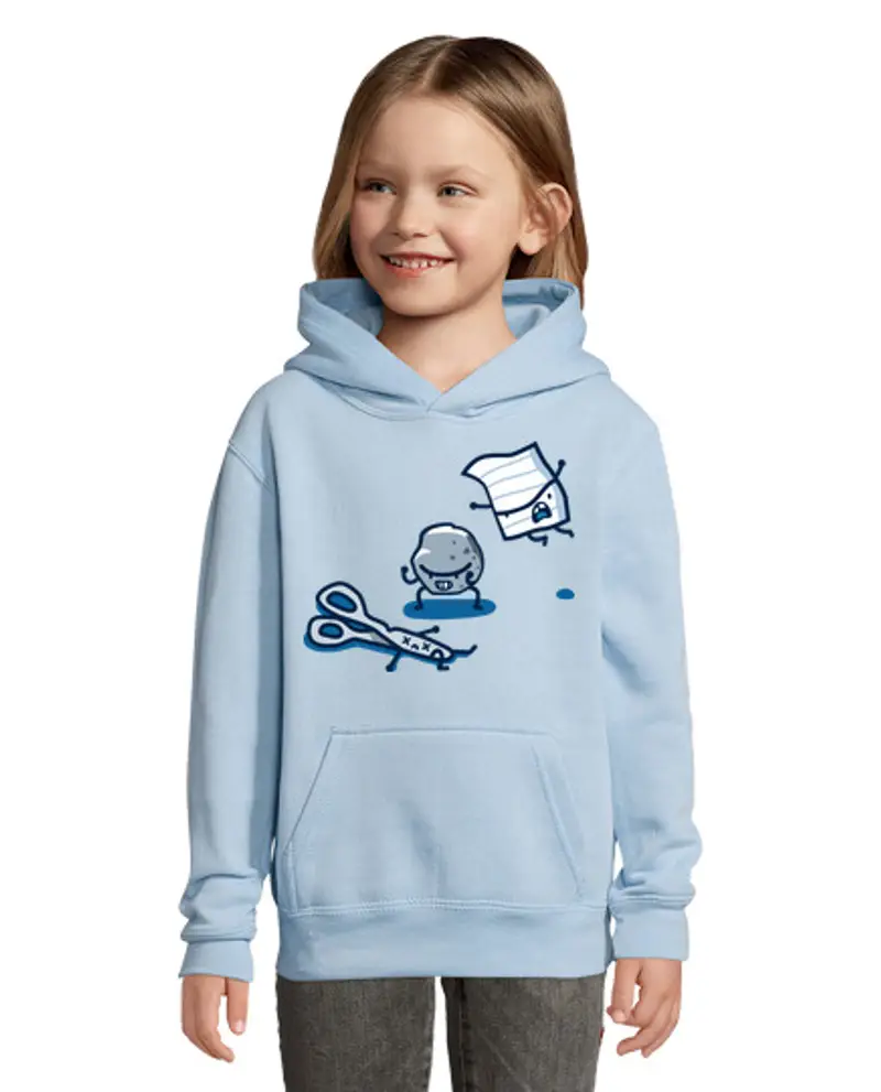 Felpa per bambini con cappuccio pietra p ape l forbice