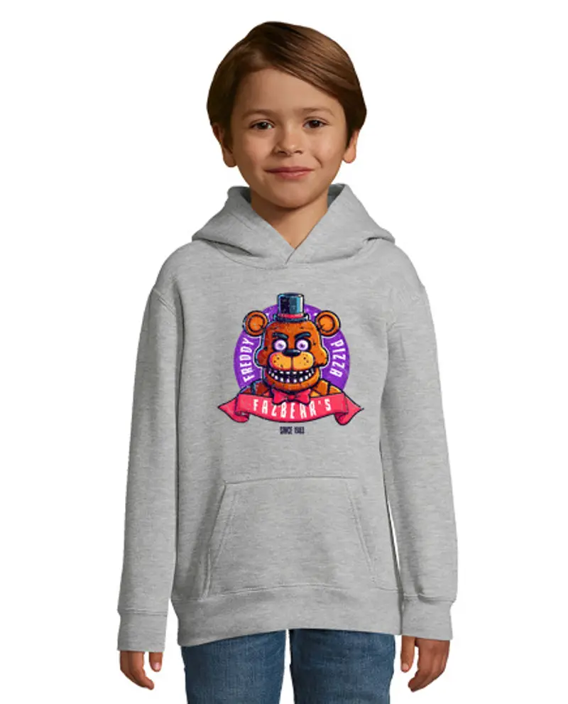 Felpa per bambini con cappuccio pizza di freddy fazbear