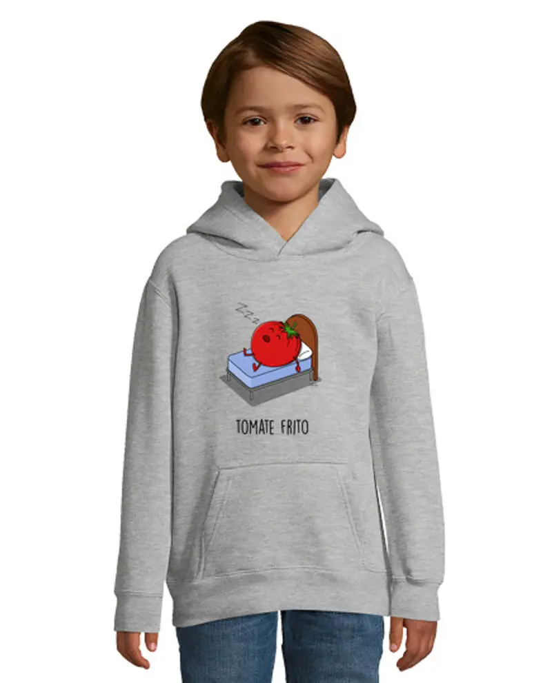 Felpa per bambini con cappuccio pomodoro fritto