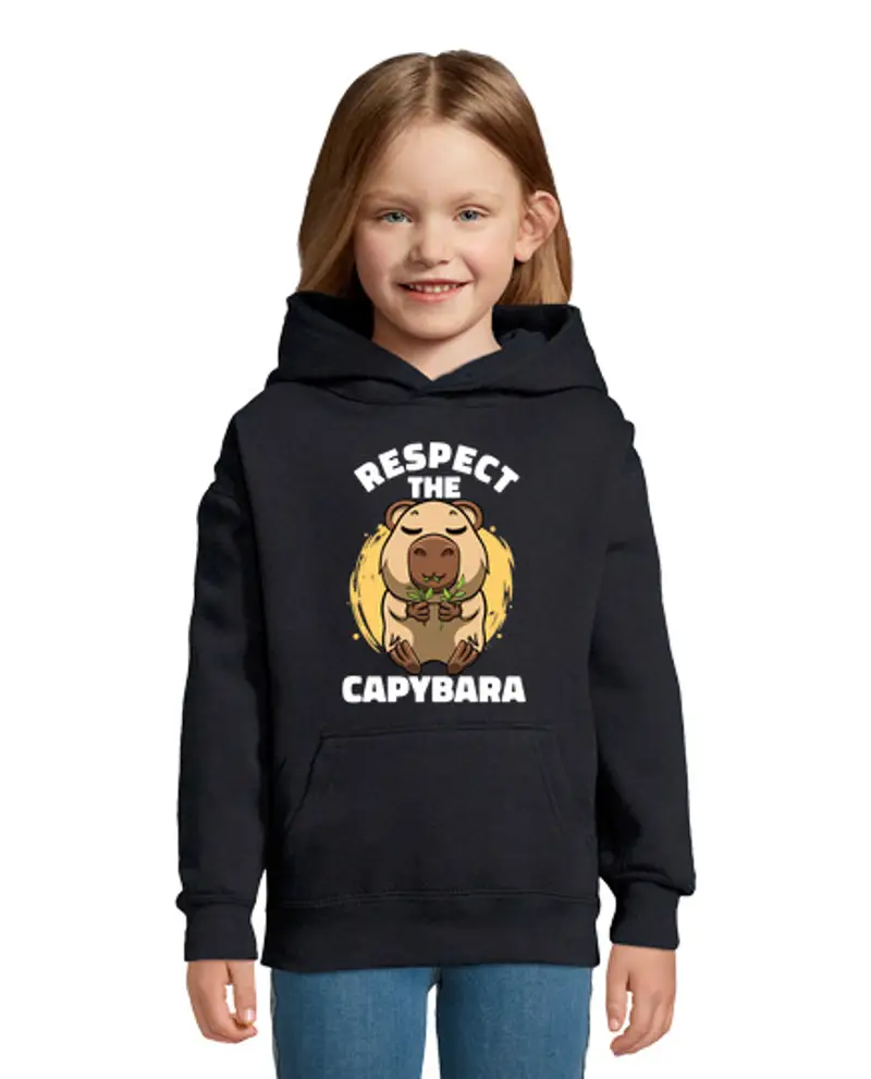 Felpa per bambini con cappuccio Respect The Capybara Lover Rodent Cute