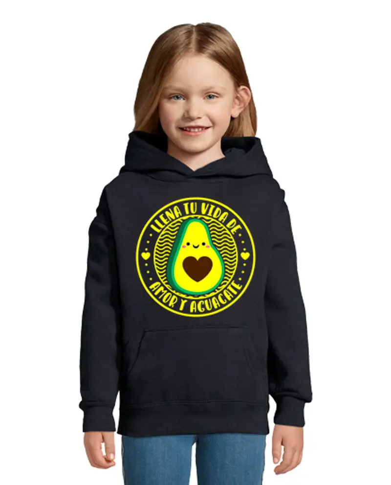 Felpa per bambini con cappuccio riempi la tua vita di amoree e avocado