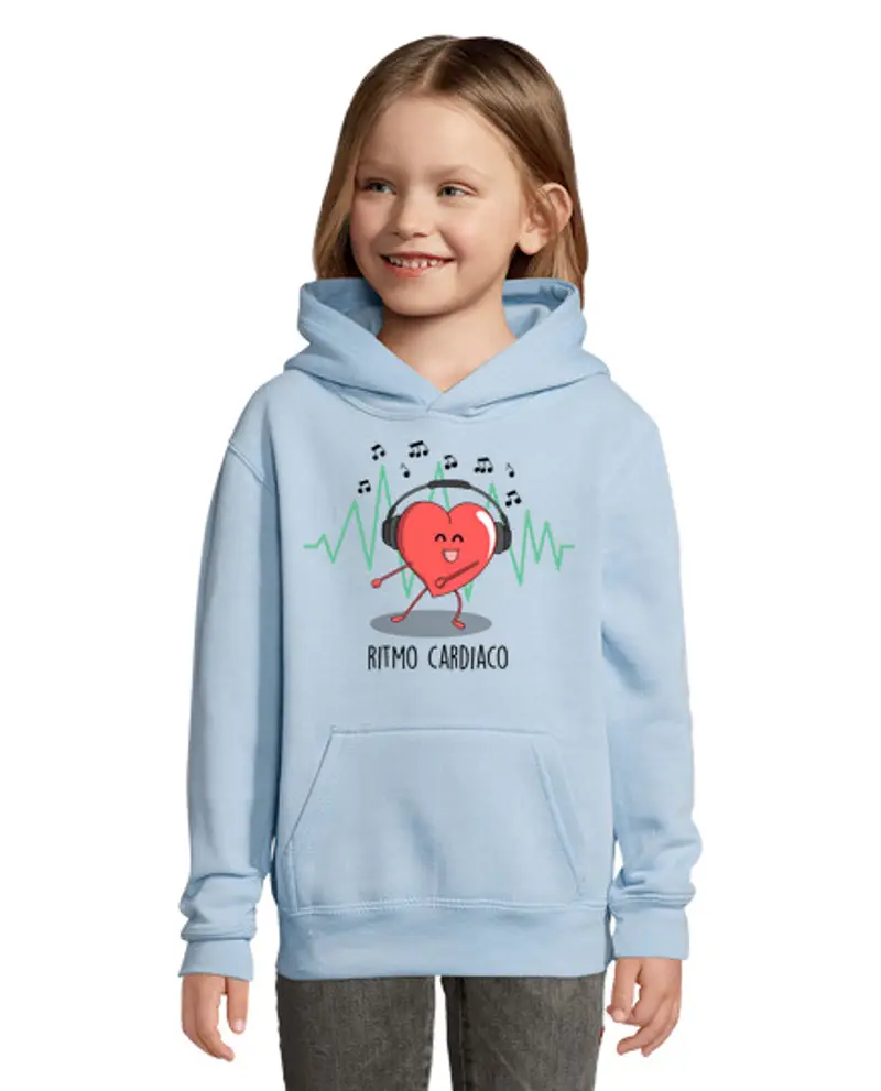 Felpa per bambini con cappuccio ritmo auto giorno co