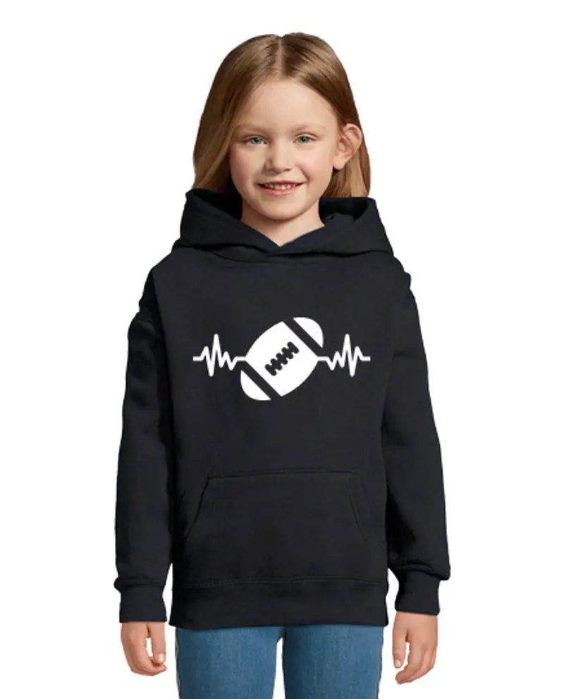 Felpa per bambini con cappuccio rugby rugby rugbywoman umorismo