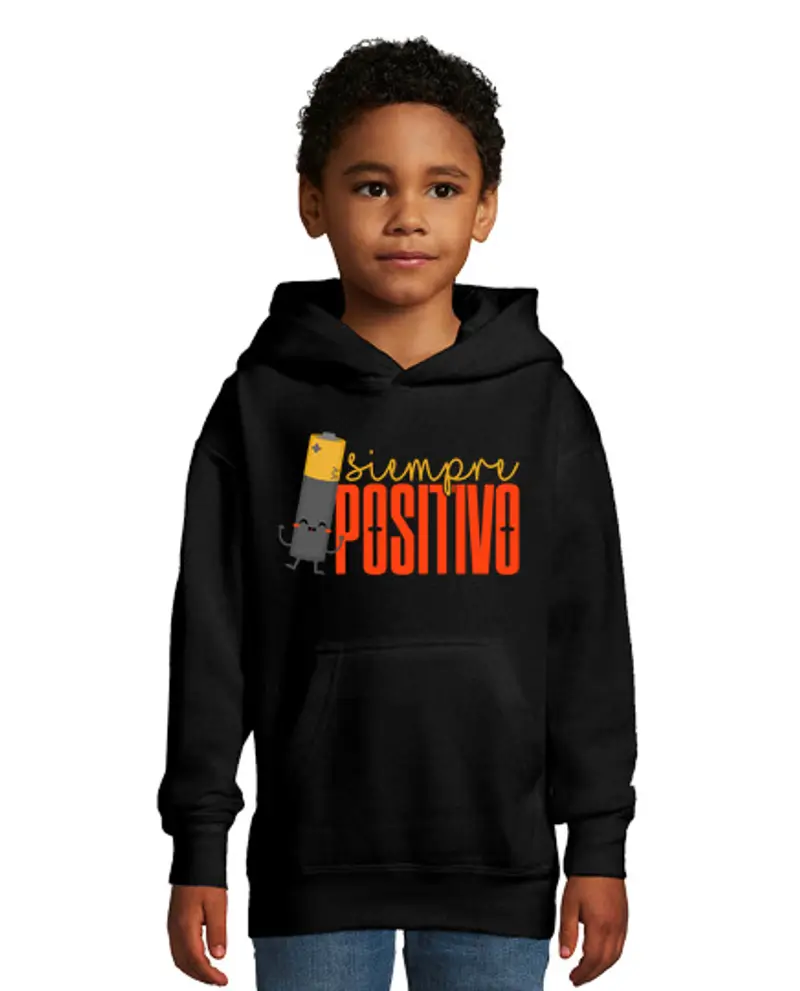 Felpa per bambini con cappuccio Sempre positivo