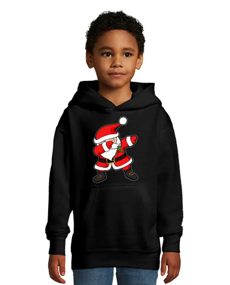 Felpa per bambini con cappuccio tamponando Babbo Natale