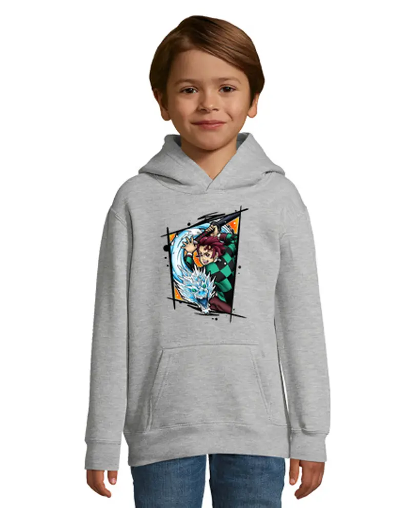 Felpa per bambini con cappuccio tanjiro kamado