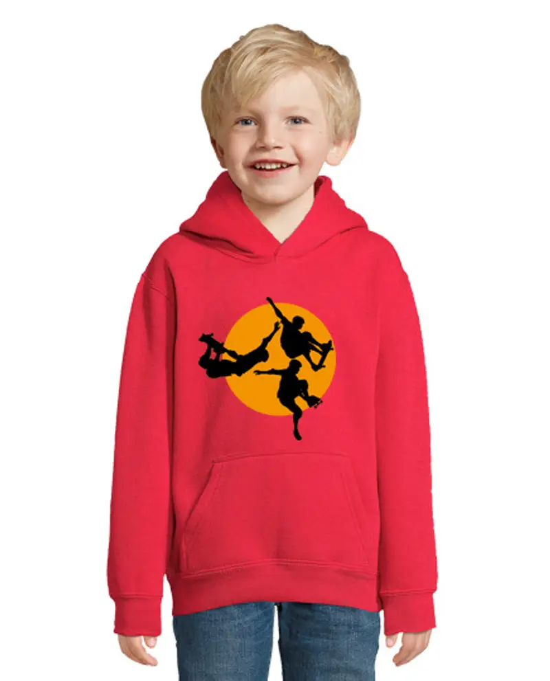 Felpa per bambini con cappuccio tavole da skate sunset