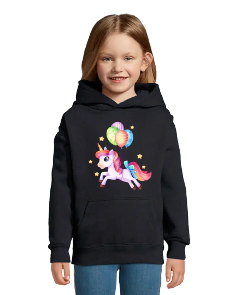 Felpa per bambini con cappuccio unicorno carino