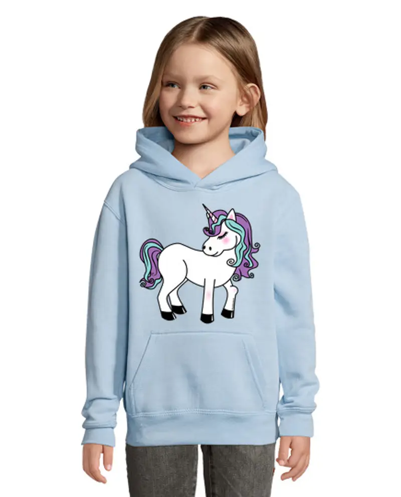 Felpa per bambini con cappuccio unicorno kawaii