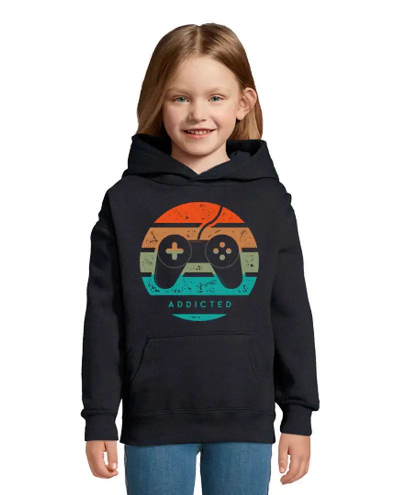 Felpa per bambini con cappuccio videogiochi dipendenti