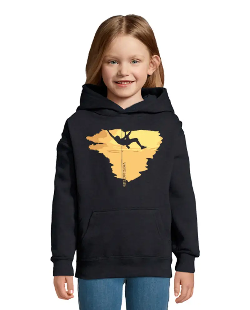 Felpa per bambini con cappuccio vita verticale