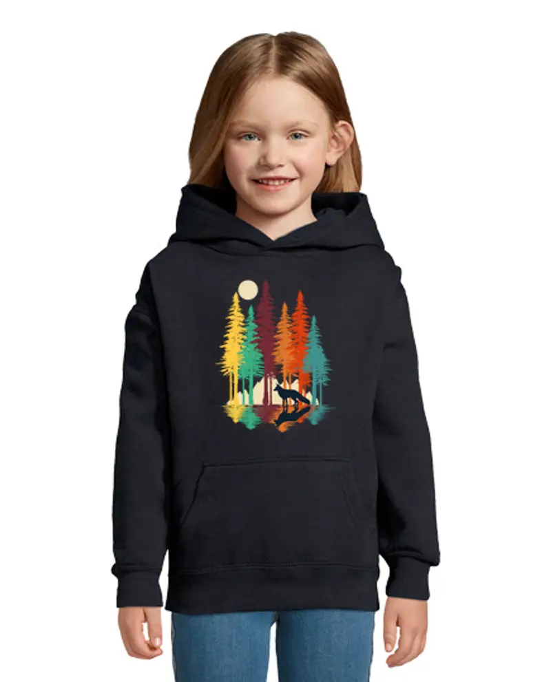 Felpa per bambini con cappuccio volpe foresta