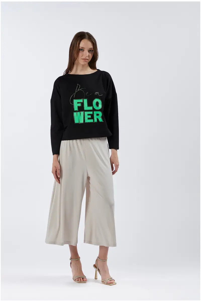 felpa scollatura a barca nero l