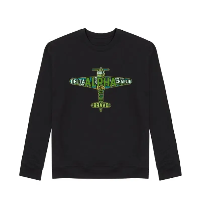 Felpa unisex alfabeto fonetico completo aereo milita