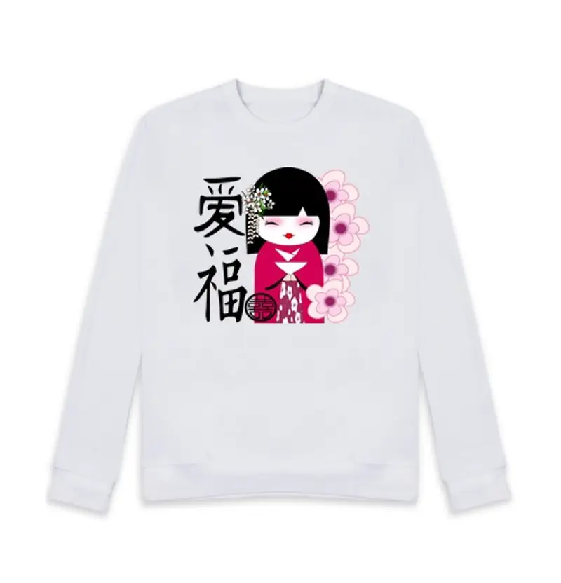 Felpa unisex bambola giapponese