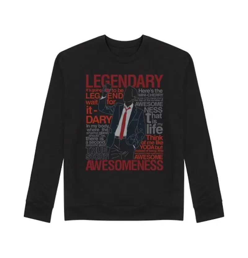 Felpa unisex barney stinson - leggendaria maglietta of aw
