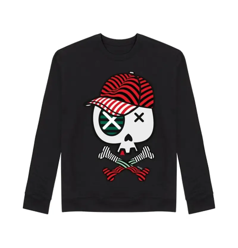 Felpa unisex cap rosso skull sn