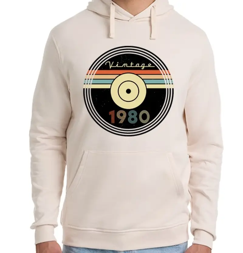 Felpa unisex con cappuccio 1980 - discoteca vintage