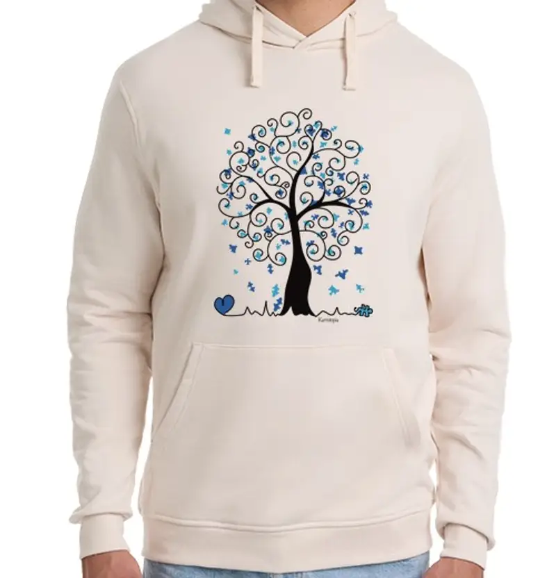 Felpa unisex con cappuccio albero dlei vita puzzle