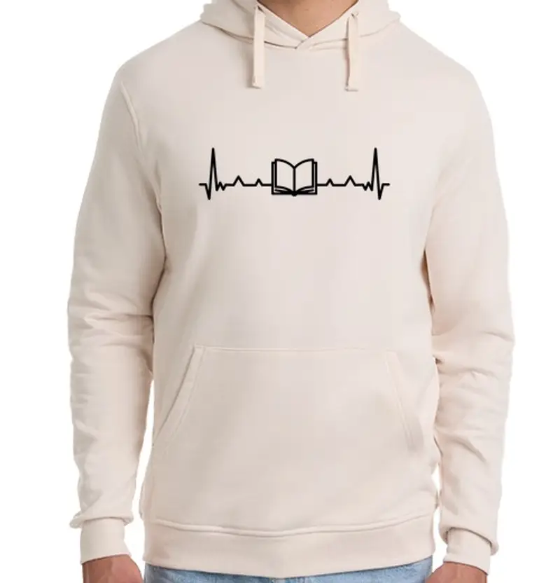 Felpa unisex con cappuccio amante del libro lettura fan battito ca