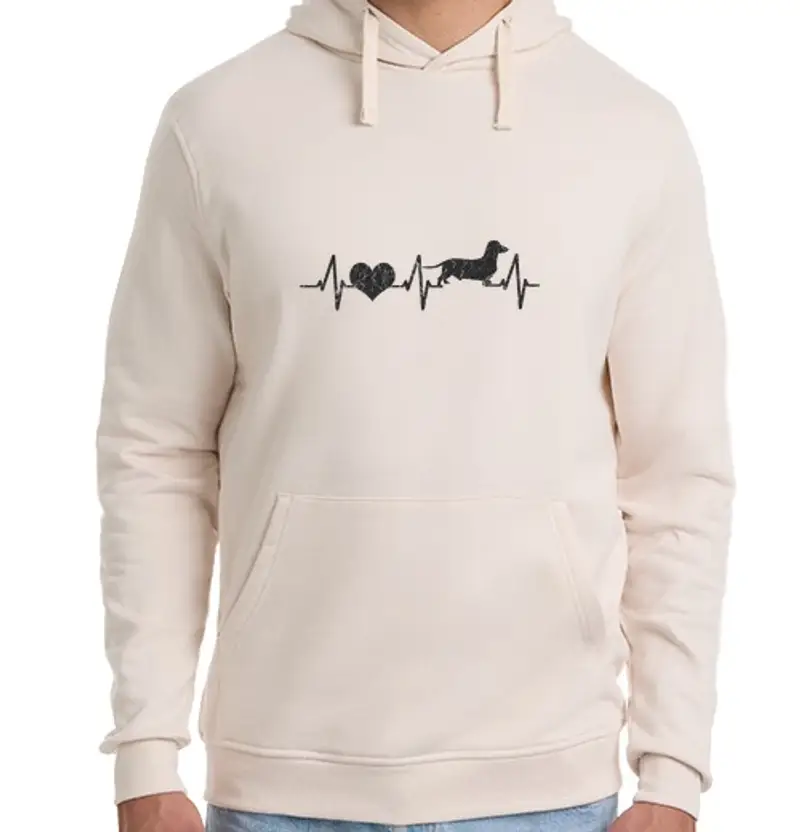 Felpa unisex con cappuccio amore per il bassotto