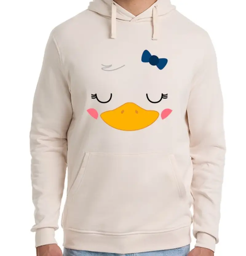 Felpa unisex con cappuccio anatra chic