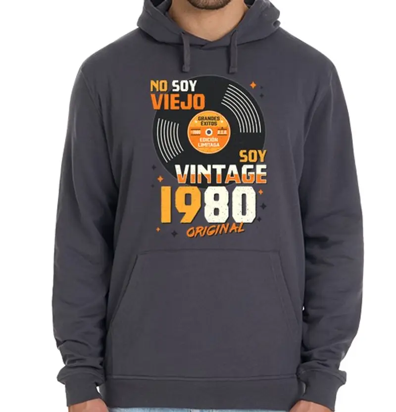 Felpa unisex con cappuccio Annata 1980