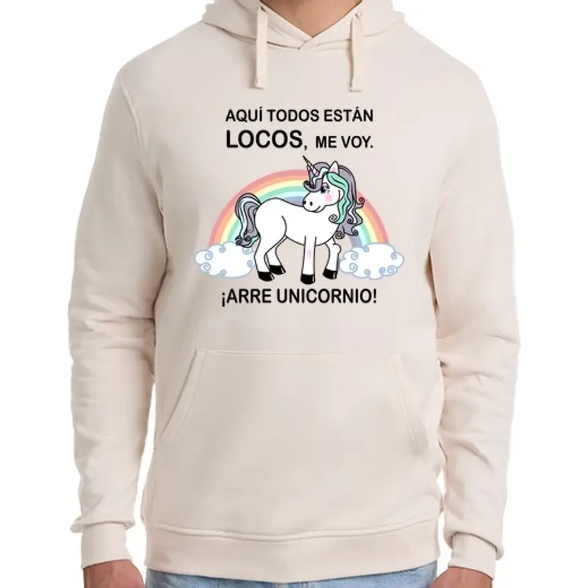 Felpa unisex con cappuccio arre unicorno
