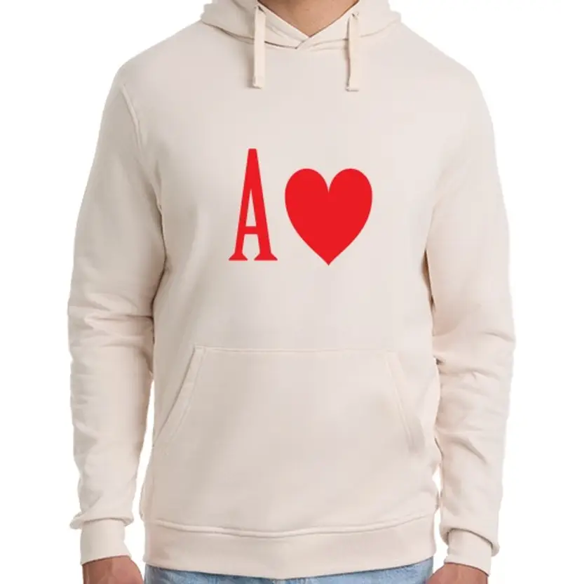 Felpa unisex con cappuccio asso di cuore one s