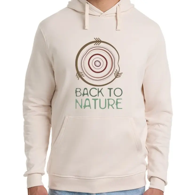 Felpa unisex con cappuccio back alla natura