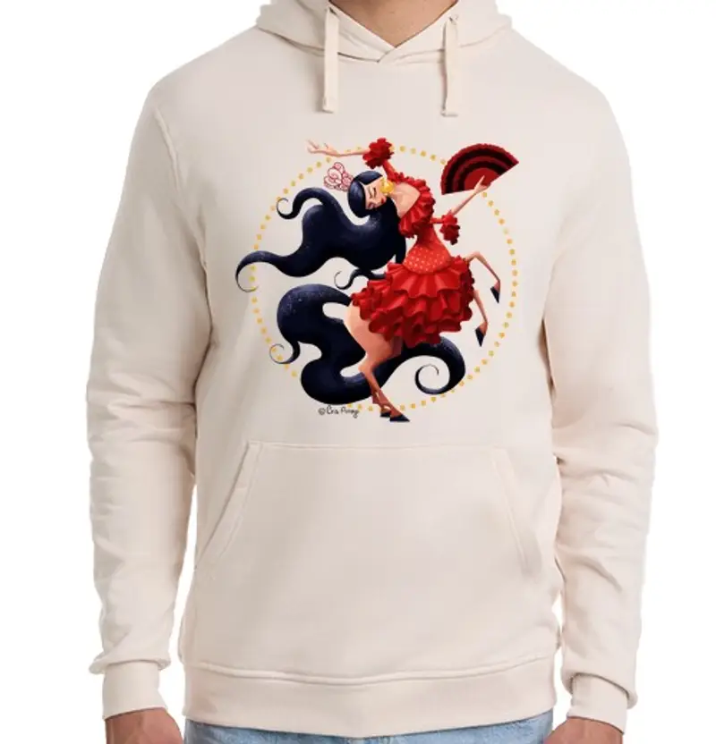 Felpa unisex con cappuccio ballerina di flamenco - con cappuccio uomo