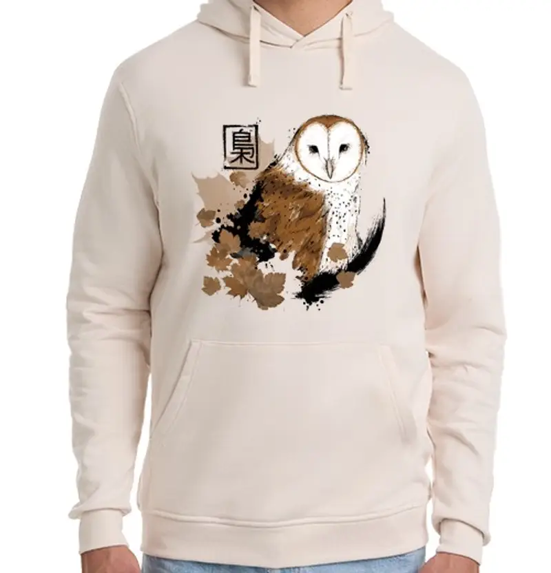 Felpa unisex con cappuccio barbagianni